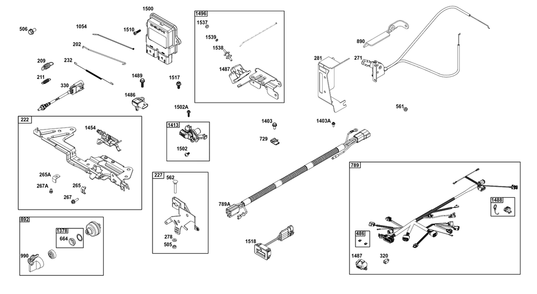 Controls Group Diagram and Parts List for 54E177-0002-J1  Briggs and Stratton Engine
